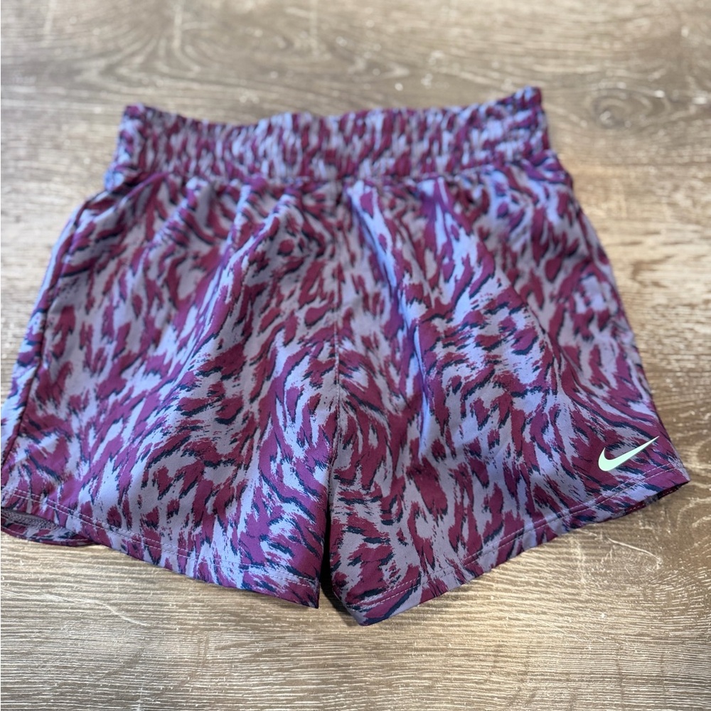 Nike Girl’s Maroon/Purple Patterned Athletic Shorts